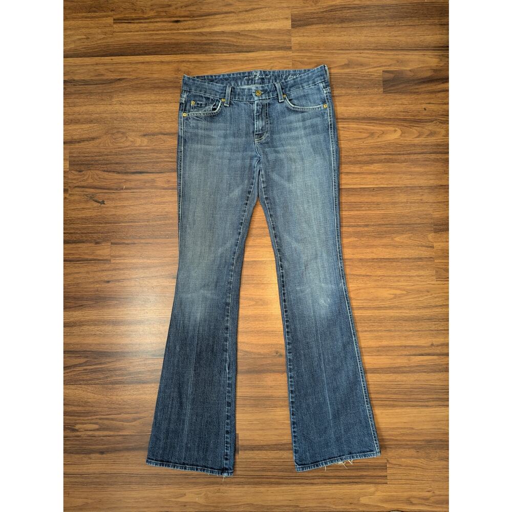 7 For All Mankind Bootcut Low Rise Denim Jeans Size 28 Minimalist Y2K Vintage